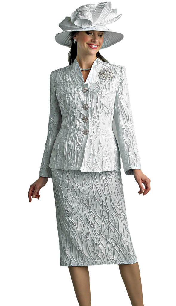 Lily And Taylor Suit 4818-Silver - Church Suits For Less
