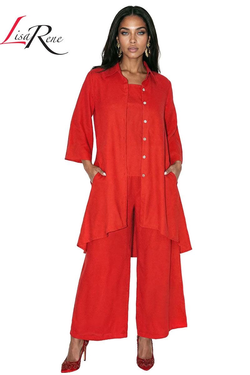 Lisa Rene By Donna Vinci 3392-Red