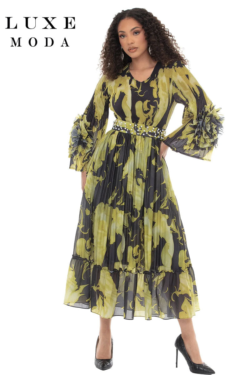 Luxe Moda By Donna Vinci 564-Black/Lime