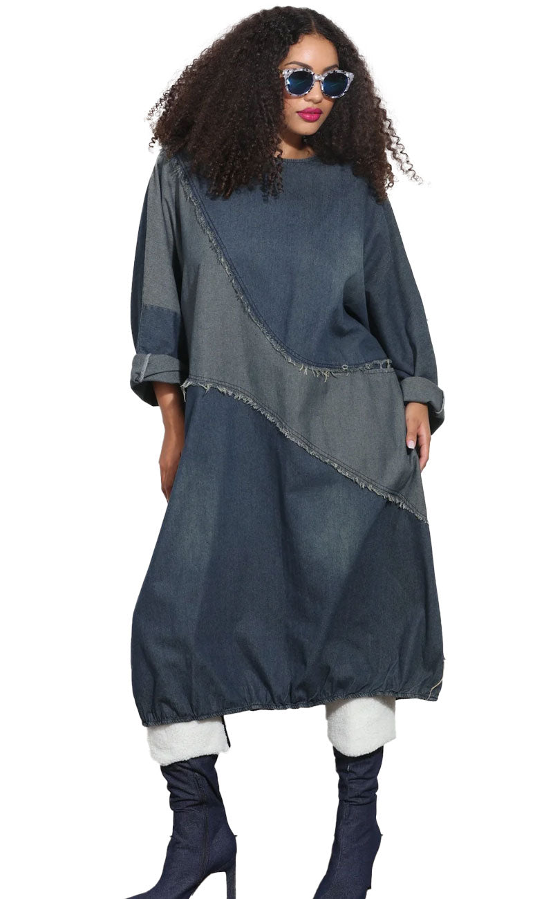 Luxe Moda Denim Dress LM376 - Church Suits For Less