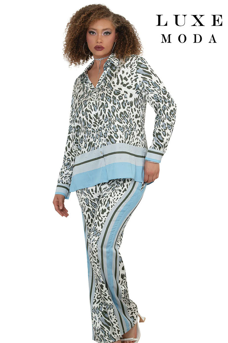 Luxe Moda By Donna Vinci 504-Blue/Black