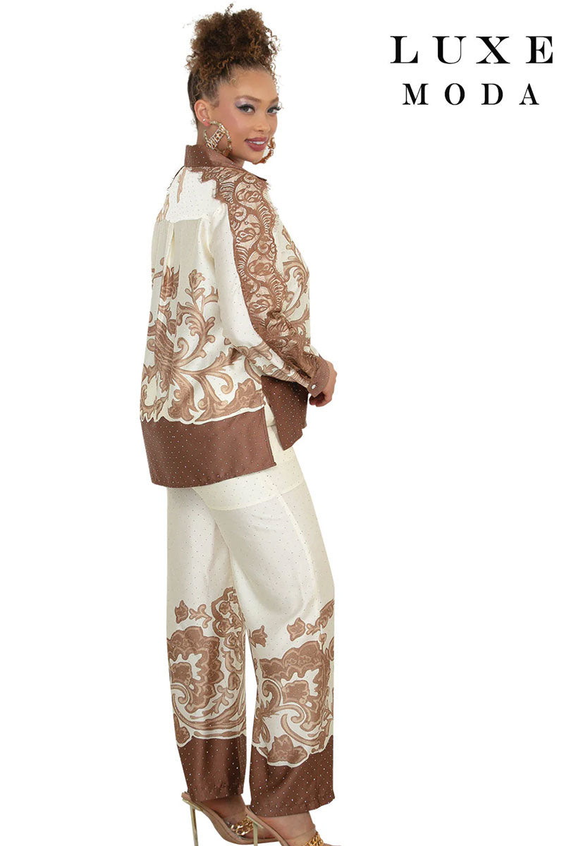 Luxe Moda By Donna Vinci 507-Beige/Khaki