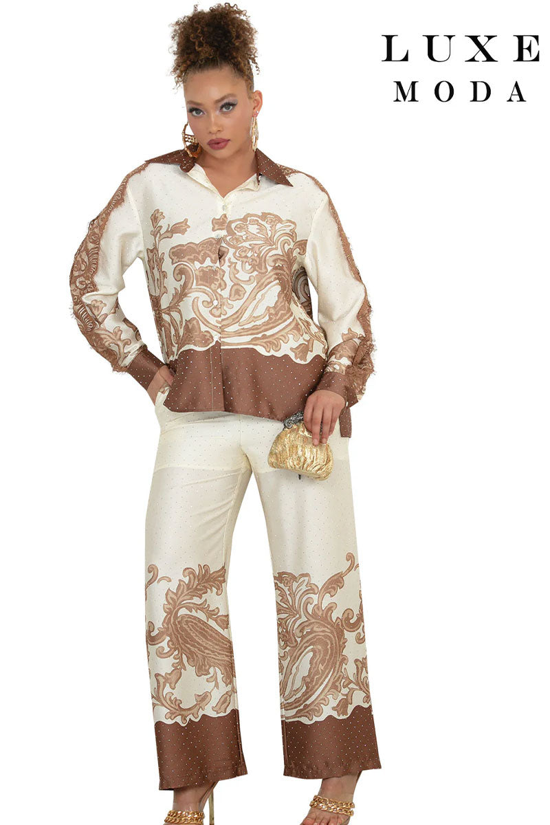 Luxe Moda By Donna Vinci 507-Beige/Khaki