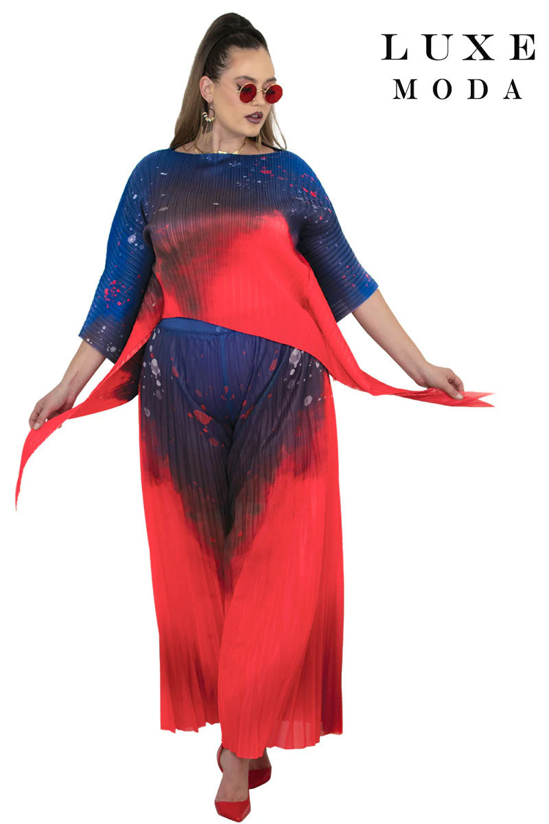 Luxe Moda By Donna Vinci 519-Red Multi