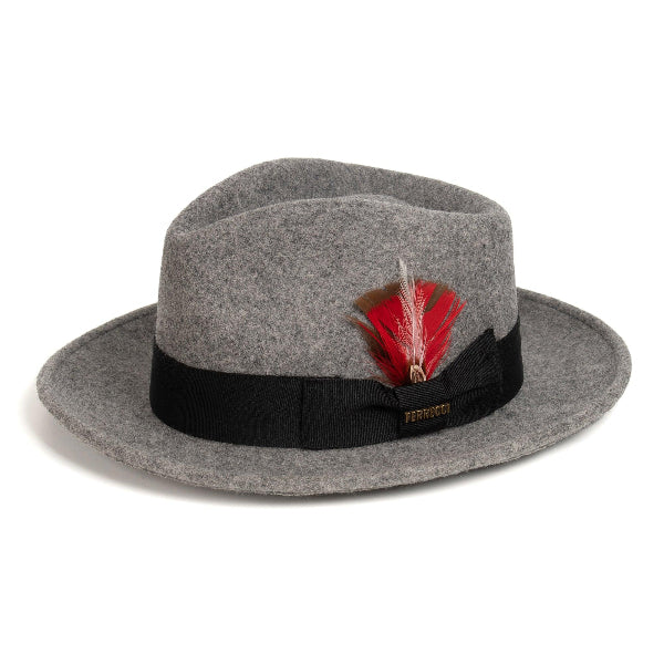 Men Church Fedora Hat Grey - Church Suits For Less