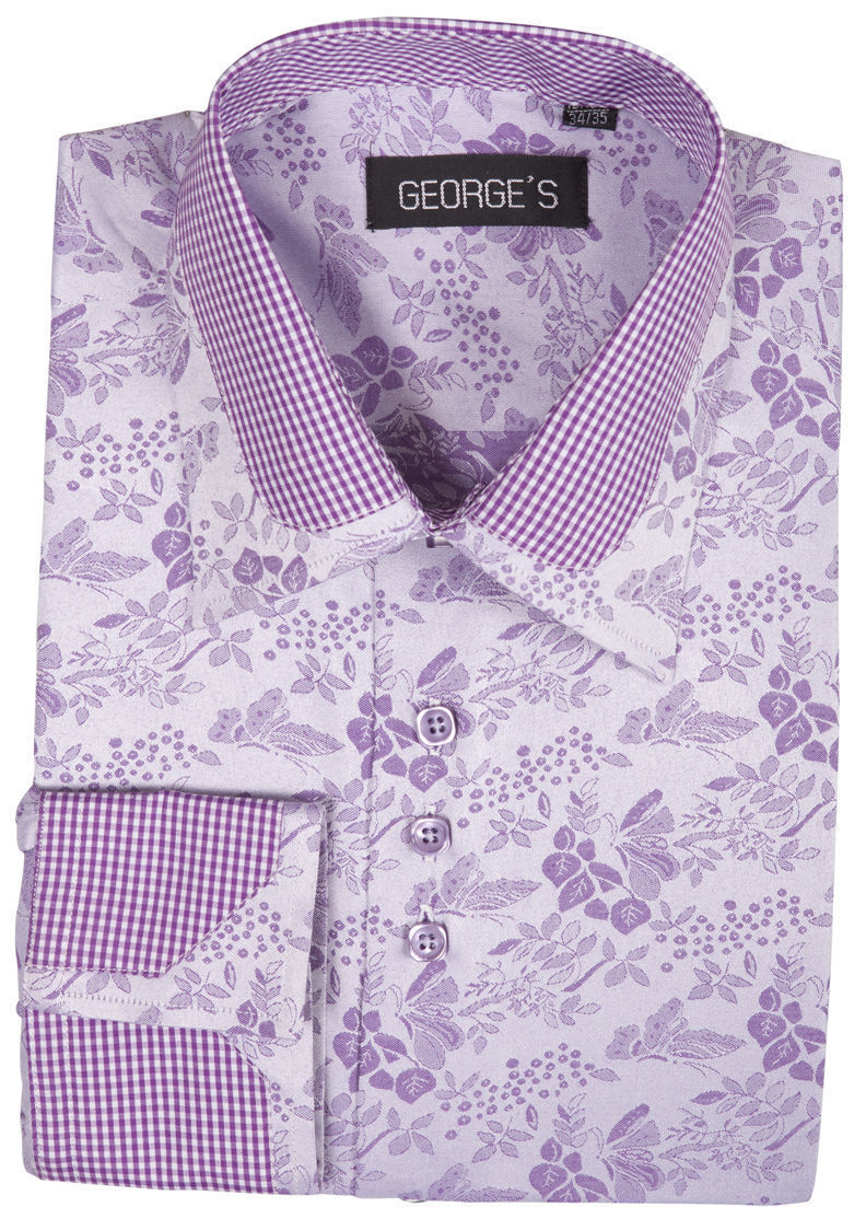 Men Shirt AH622C-Lavender - Church Suits For Less