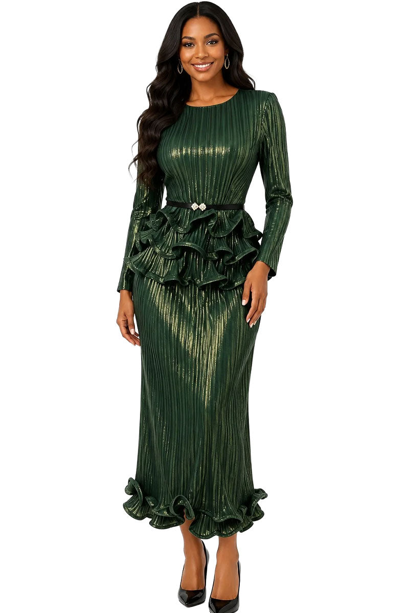 For Her By Tally Taylor Pleated Skirt Set 83456 – Green