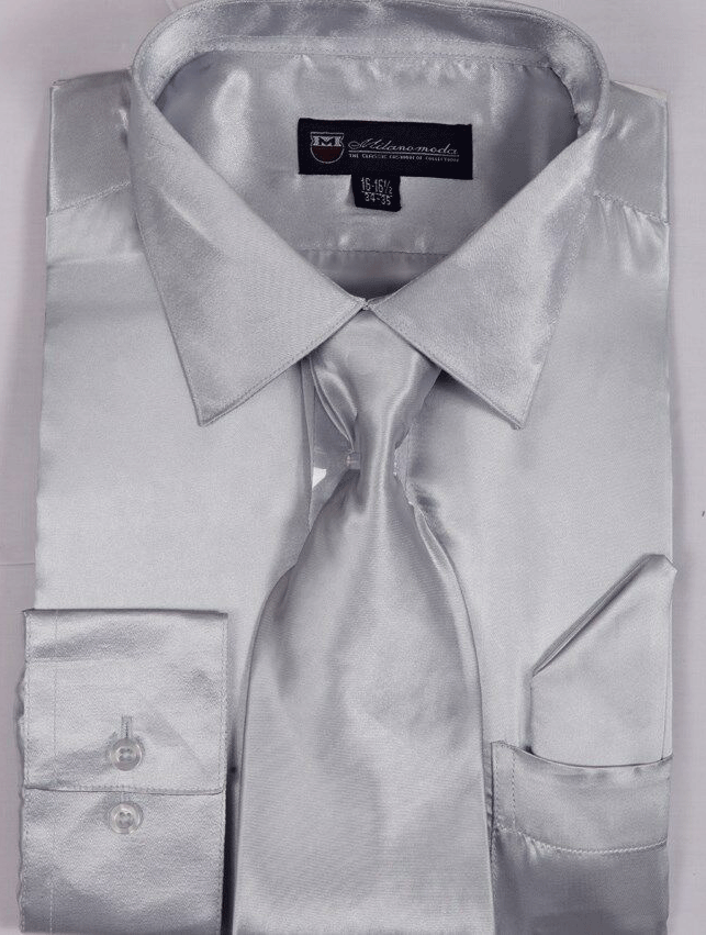 Milano Moda Shirt SG08C-Silver - Church Suits For Less
