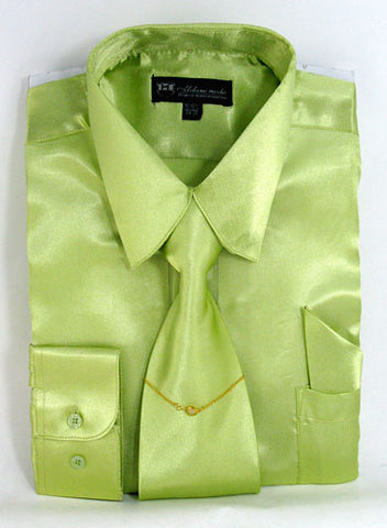 Milano Moda Shirt SG05-Lime - Church Suits For Less