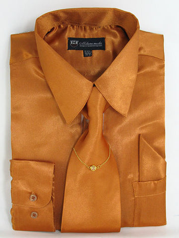 Milano Moda Shirt SG05-Orange - Church Suits For Less