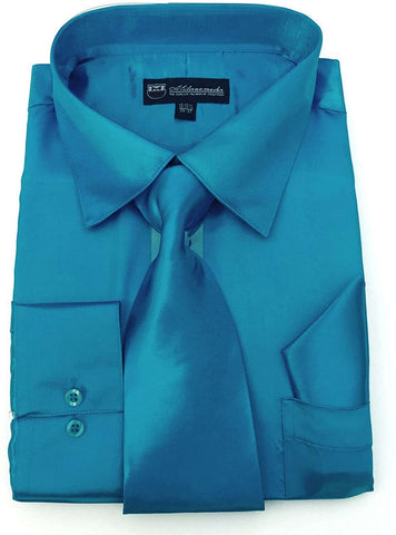 Milano Moda Shirt SG08C-Turquoise - Church Suits For Less