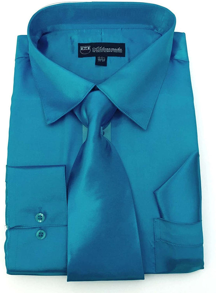 Milano Moda Shirt SG08-Turquoise - Church Suits For Less