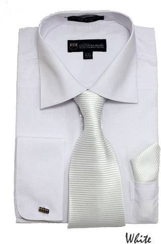 Men Dress Shirt SG-27C-White - Church Suits For Less