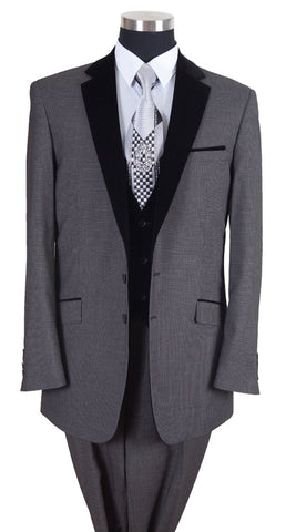 Milano Moda Men Suit 57024VC-Black