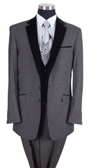 Milano Moda Men Suit 57024VC-Black - Church Suits For Less