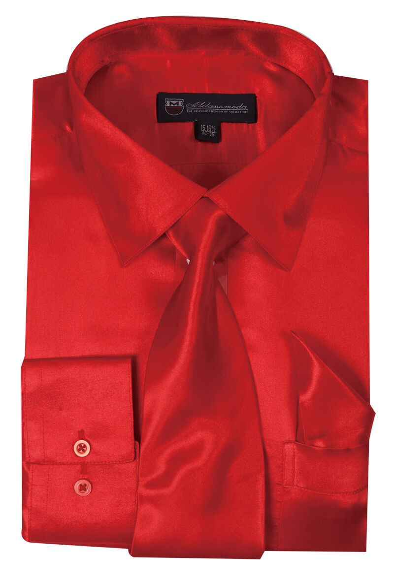 Milano Moda Shirt SG05C-Red - Church Suits For Less