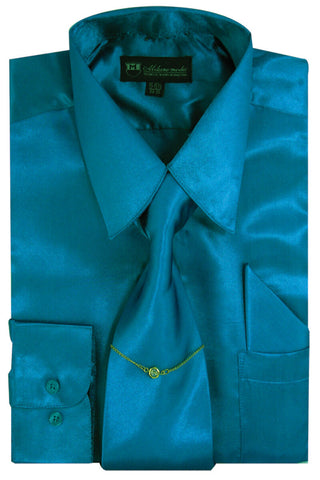 Milano Moda Shirt SG05C-Turquoise - Church Suits For Less