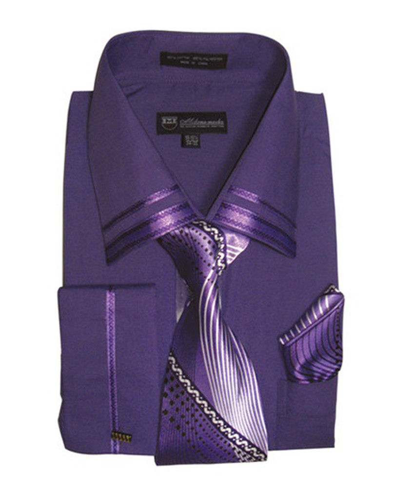 Milano Moda Shirt SG-28C-Purple - Church Suits For Less