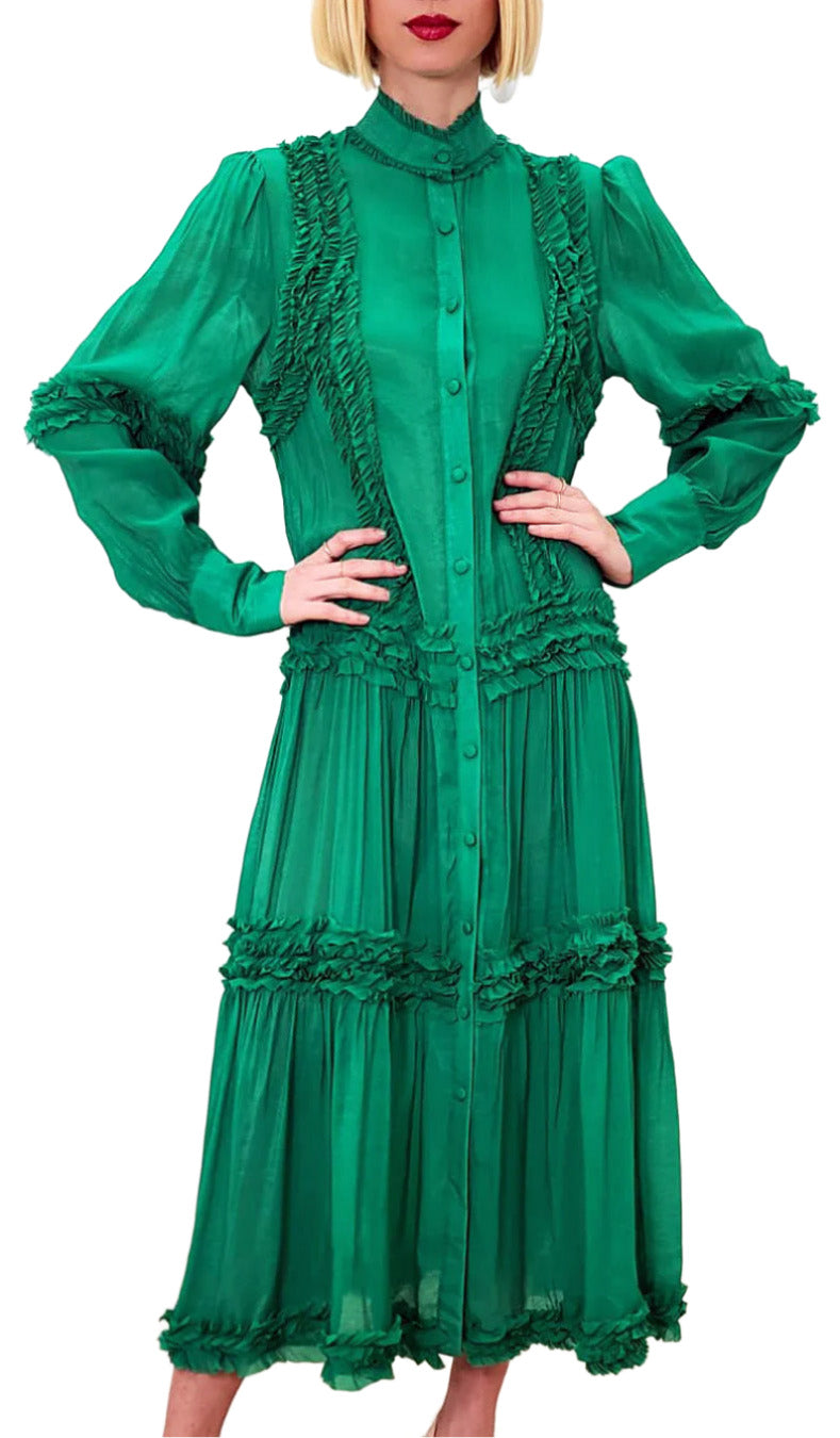 N By Nancy Dress S211-Green - Church Suits For Less