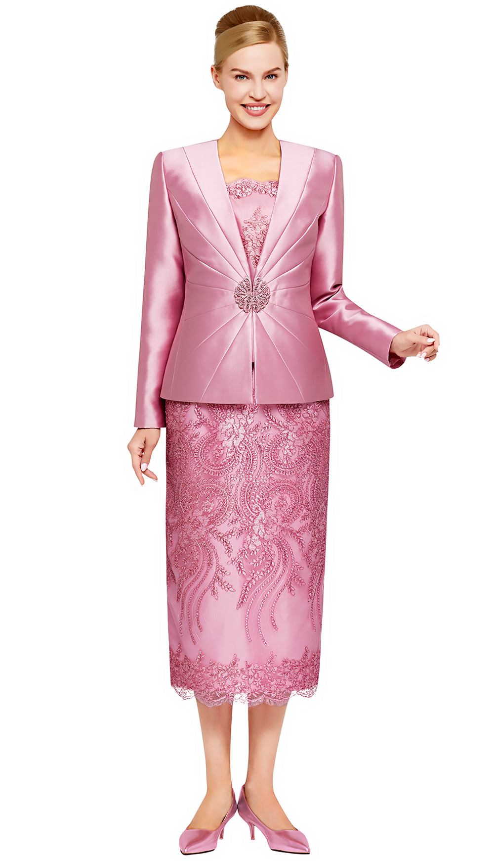 Nina Massini Church Suit 2470-Pink - Church Suits For Less