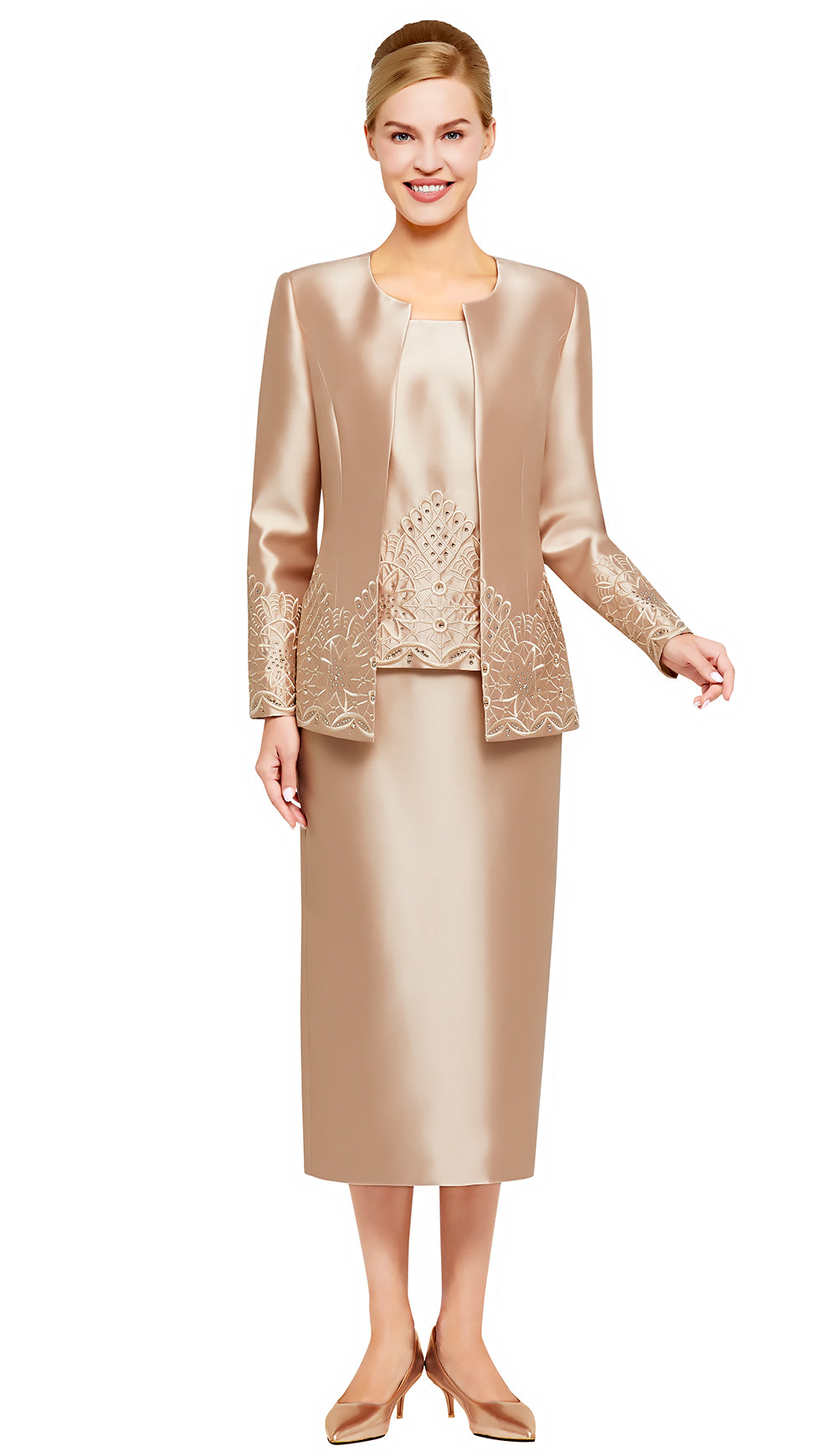 Nina Massini Church Suit 2485-Champagne - Church Suits For Less