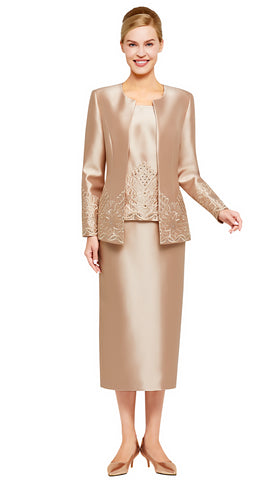 Nina Massini Church Suit 2485-Champagne