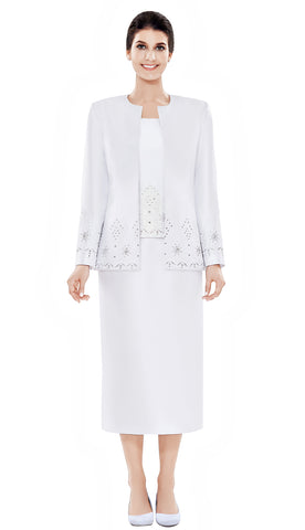 Nina Massini Church Suit 2485-White - Church Suits For Less