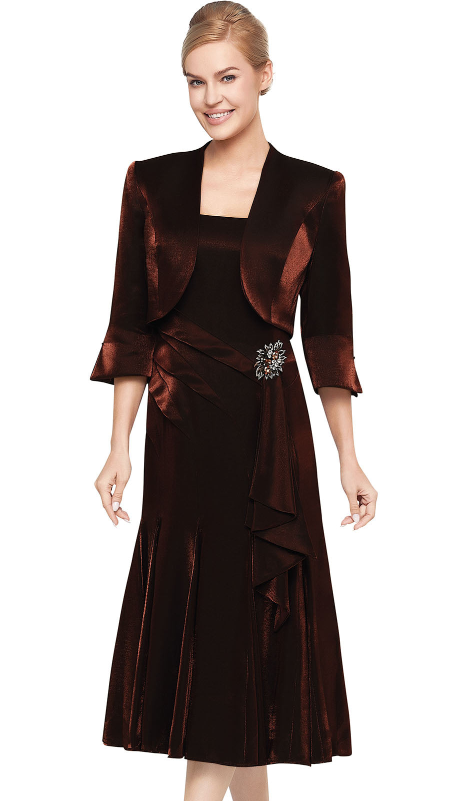 Nina Massini Church Dress 2680-Copper - Church Suits For Less