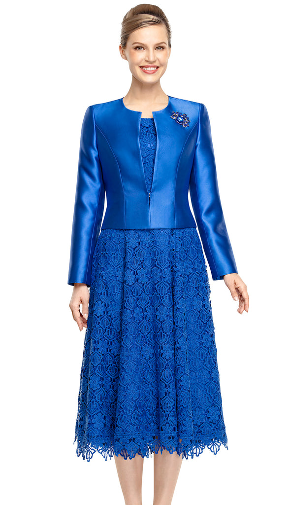 Nina Massini Church Dress 2883-Royal Blue - Church Suits For Less