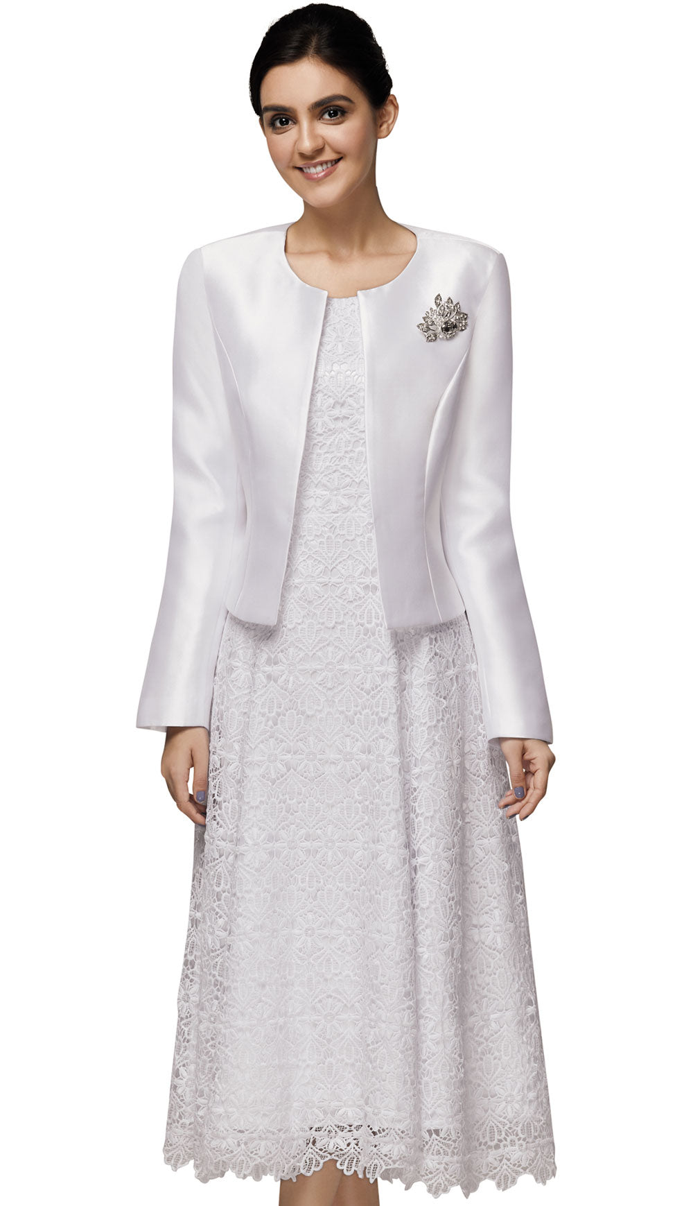 Nina Massini Church Dress 2883-White - Church Suits For Less