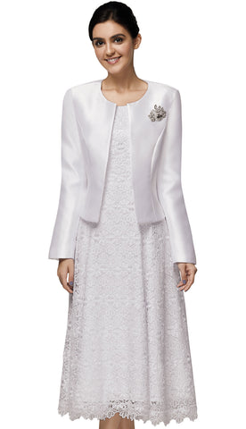 Nina Massini Church Dress 2883-White - Church Suits For Less