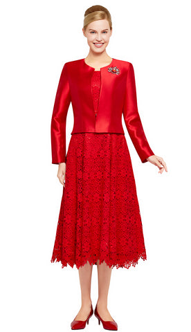 Nina Massini Church Dress 2883-Red - Church Suits For Less