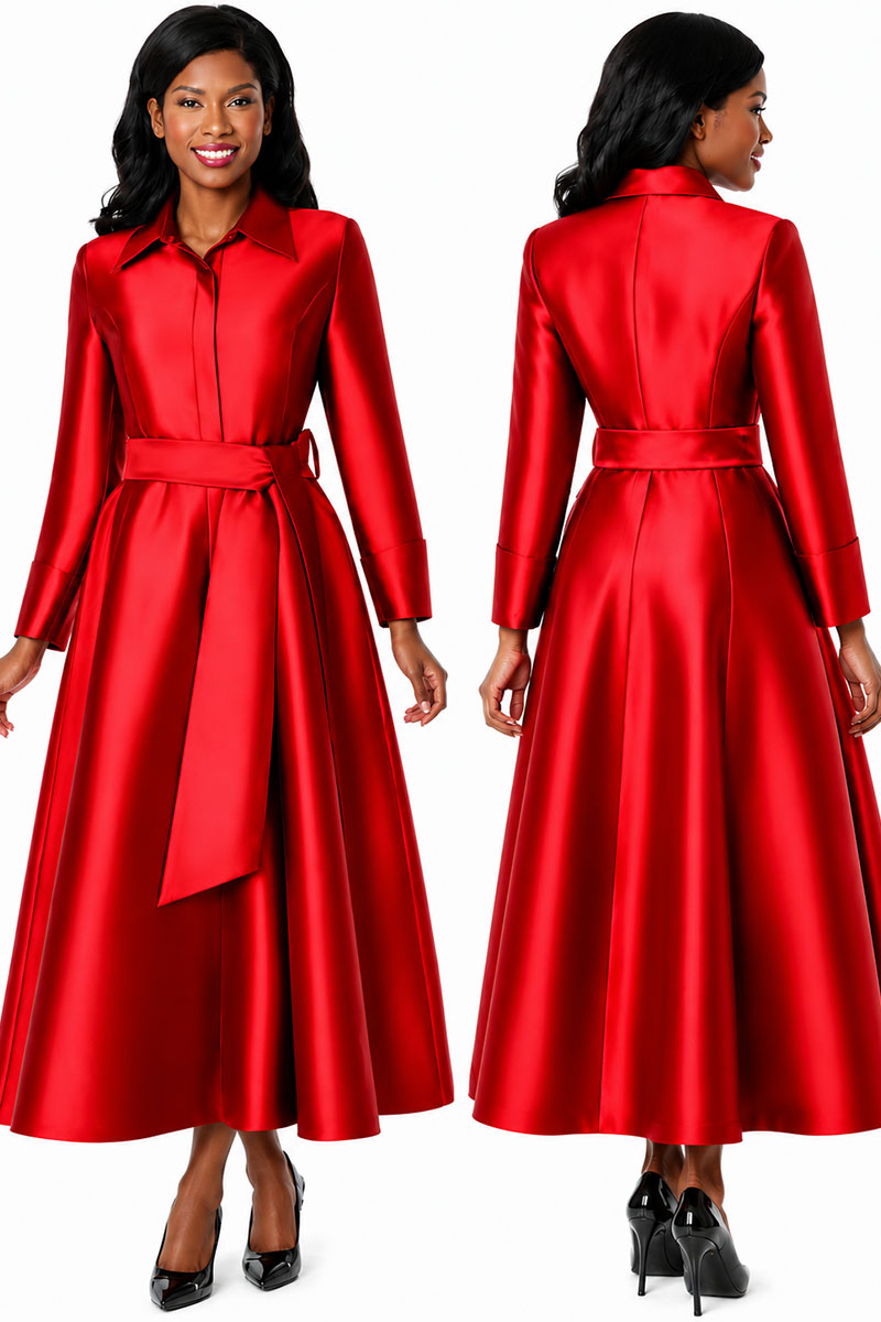 Church Dress by Nubiano 100311-Red