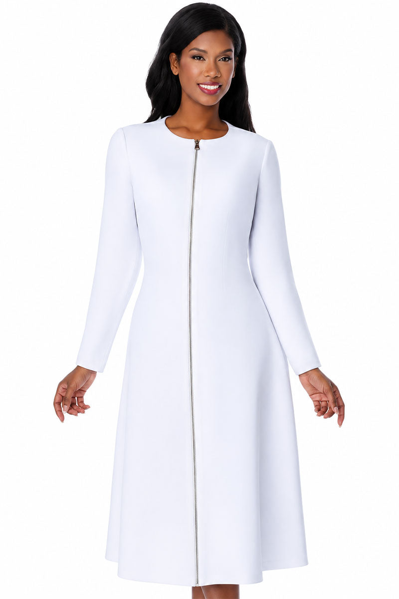 Church Dress by Nubiano 101151-White