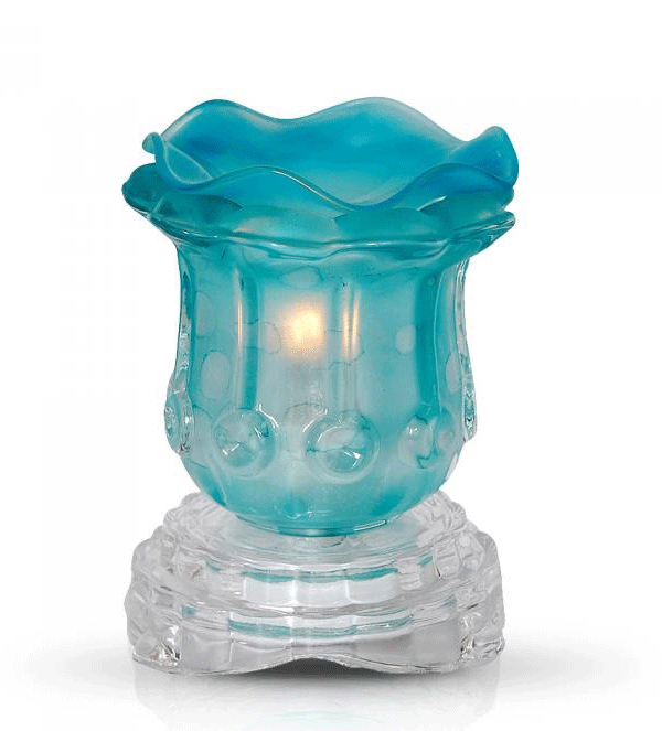 Glass Oil Warmer Rose-Blue