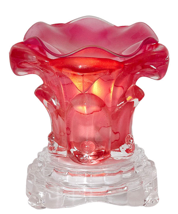 Glass Oil Warmer Rose-Red