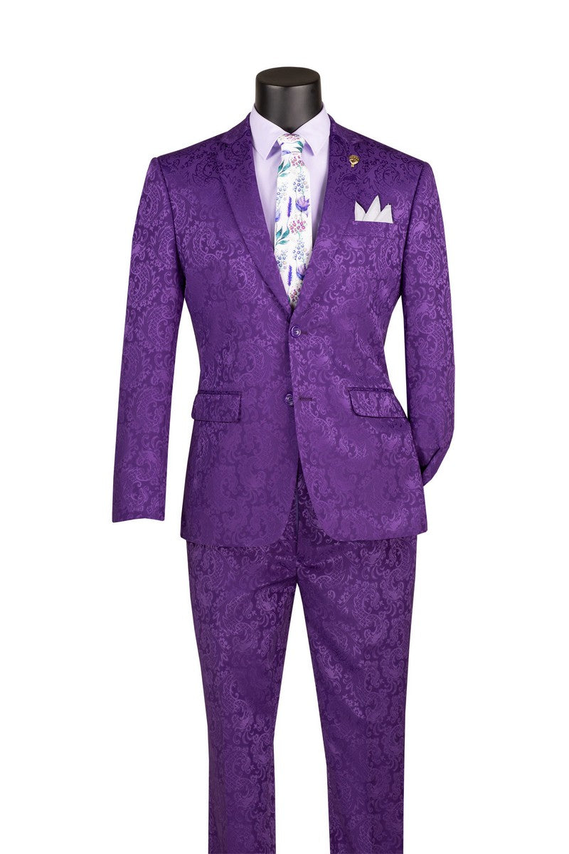 Slim Fit Men Suit  S2f-1   purple