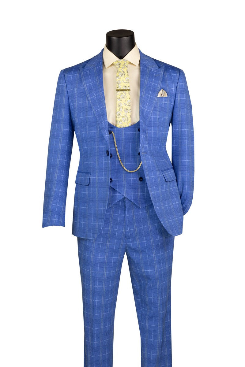 Slim Fit Men Suit SV1W-1  BLUE