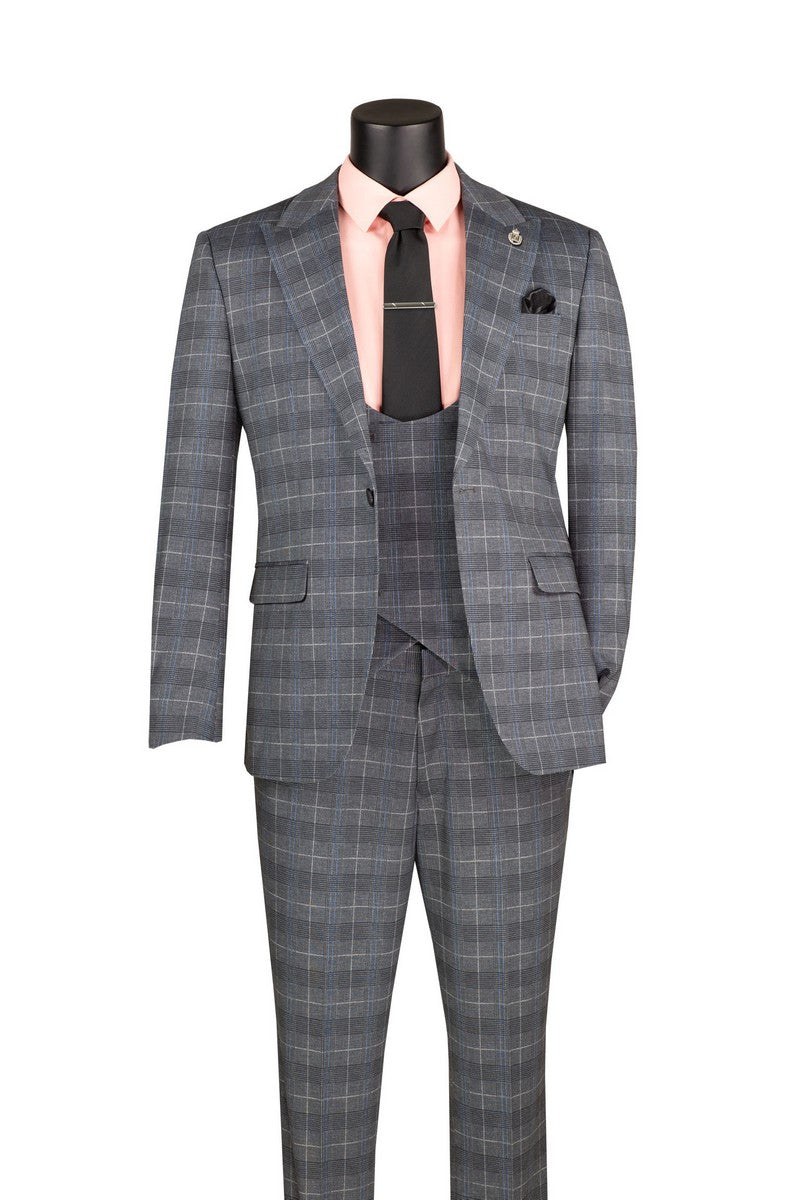 Slim Fit Men Suit SV1W-1 Gray