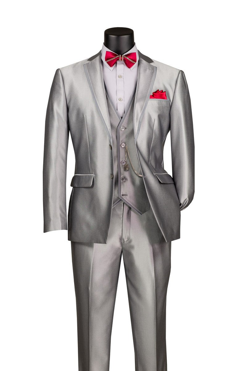 Slim Fit Men Suit   SV2D-1  SILVER