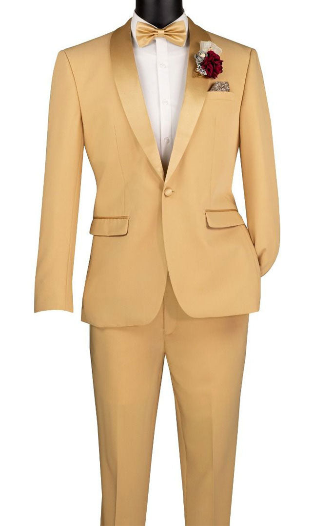 Slim Fit Vinci Men Suit TSS-2-Gold