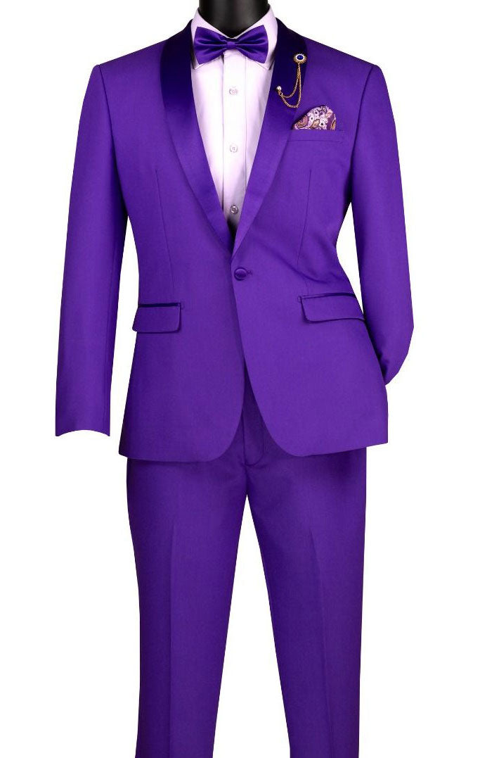 Slim Fit Vinci Men Suit TSS-2-Purple