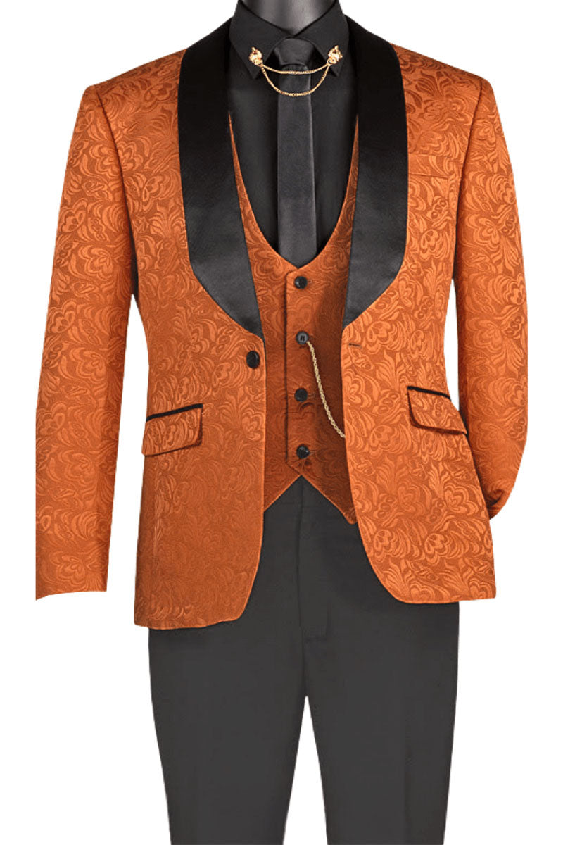 Slim Fit Tuxedo TVSJ-1-Caramel