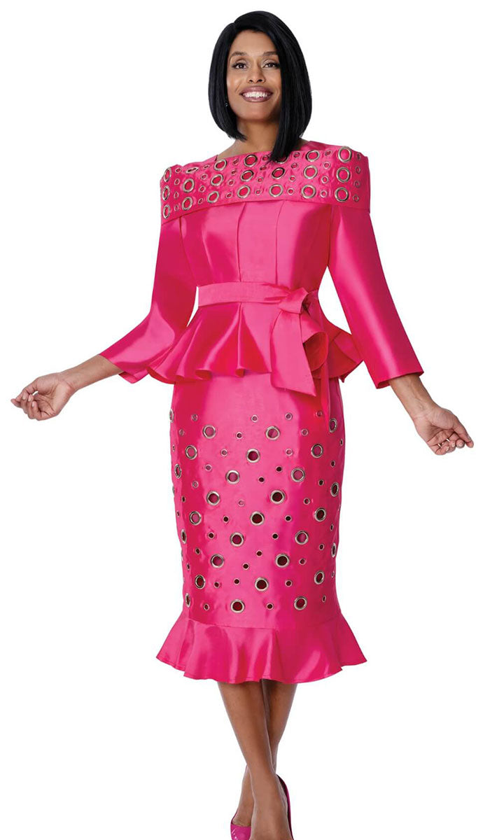 Elegant Women Church Suit 600932-Hot Pink – Church suits for less