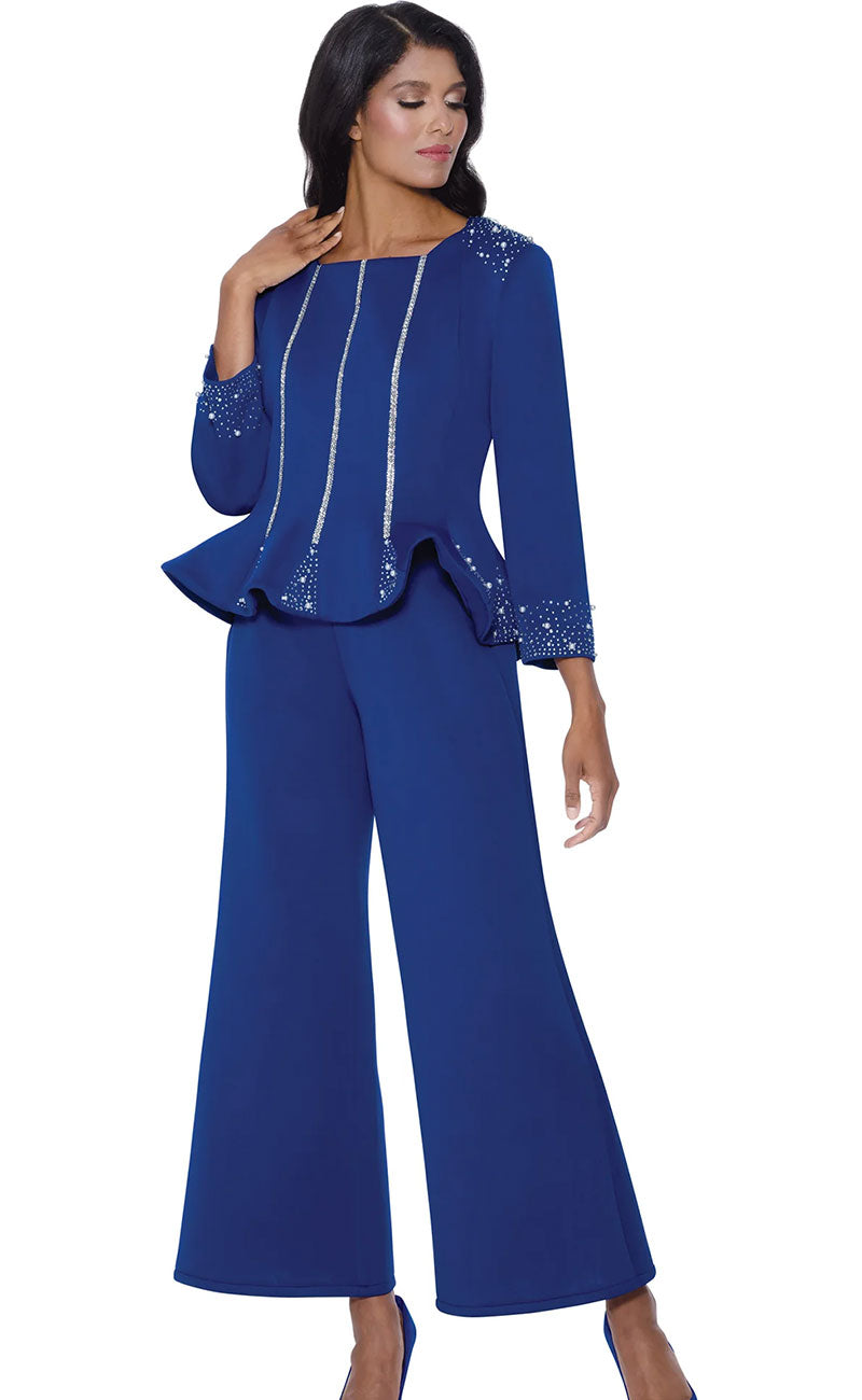 Stellar Looks Pant Suit 600472-Royal - Church Suits For Less
