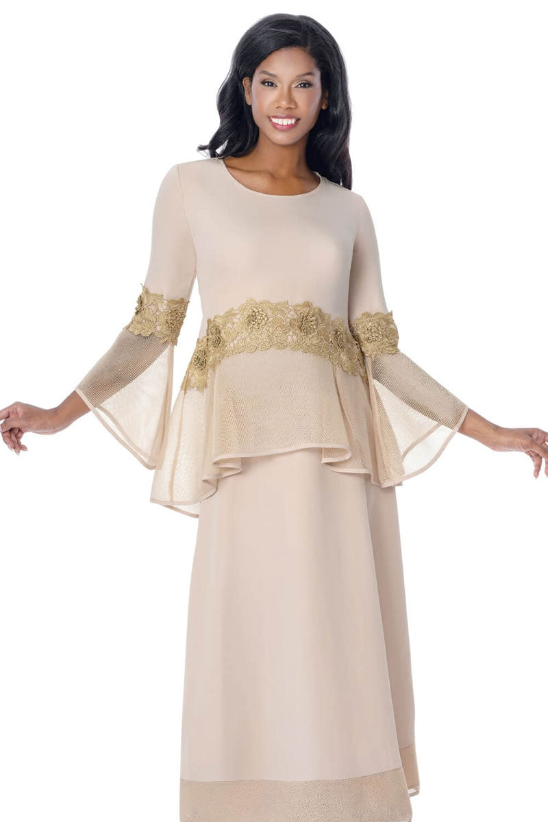 Stellar Looks Women Church Suit 601182-Champagne