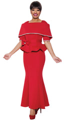Stellar Looks Skirt Suit 1692C-Red - Church Suits For Less