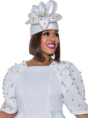 Stellar Looks Church Hat 1592-White - Church Suits For Less
