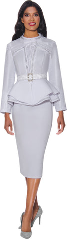 Stellar Looks Skirt Suit 1742-White