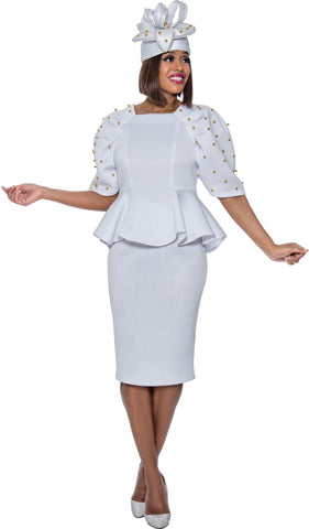 Stellar Looks Skirt Suit 1592-White - Church Suits For Less